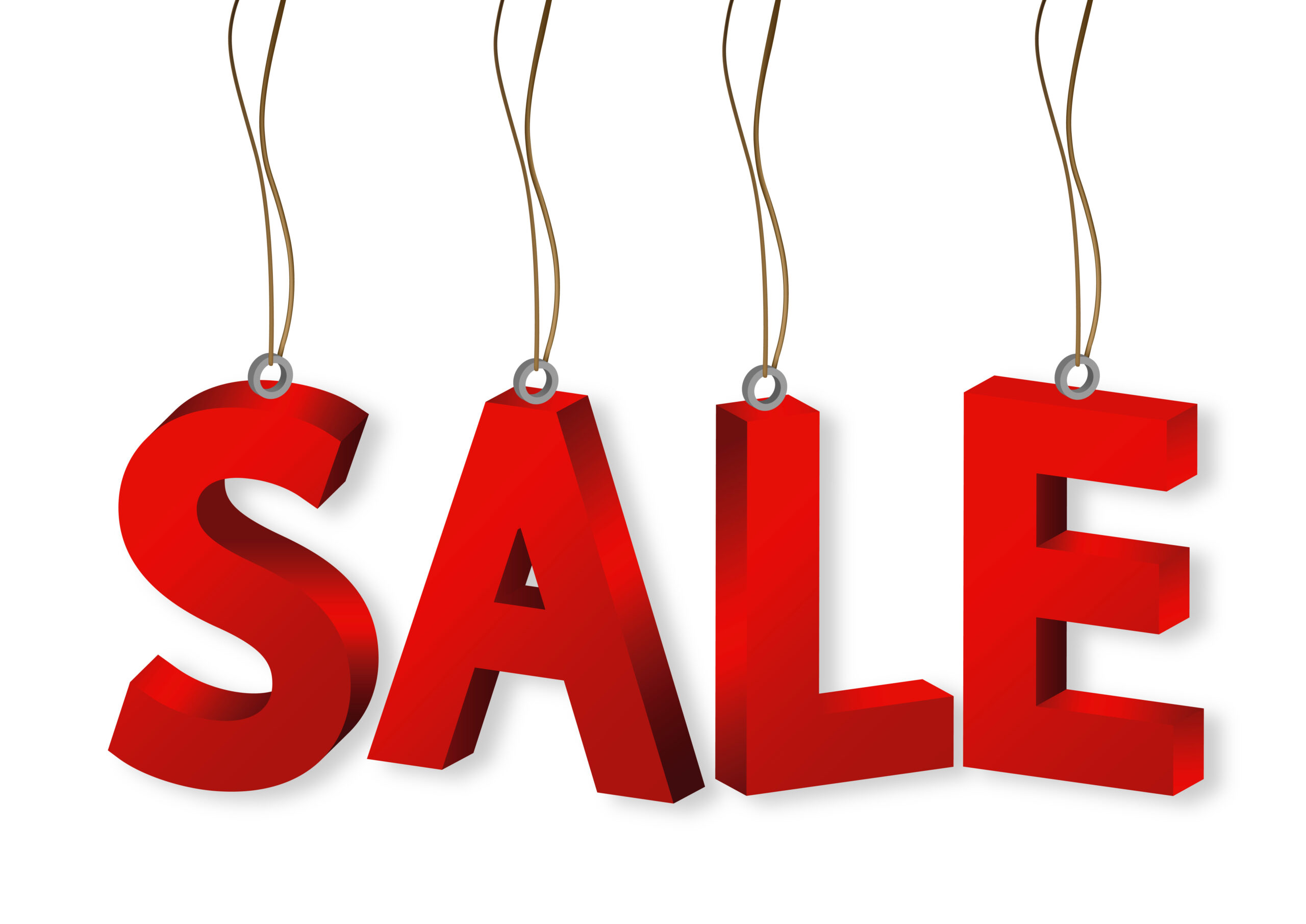 Simple illustration of the word sale in red on a white background A simple illustration of the word sale in red on a white background