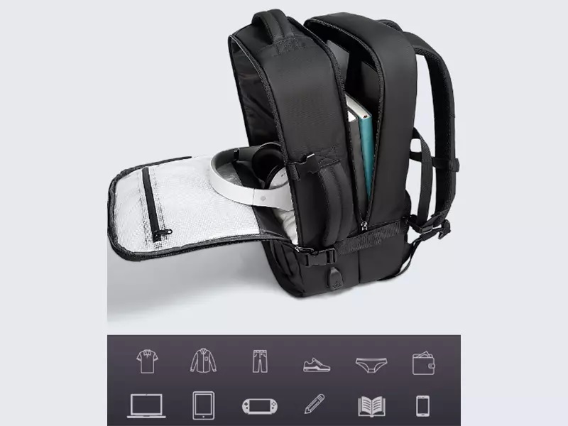 کوله پشتی لپ تاپ 15.6 اینچ یو اس بی دار بنج BG-2892 - Image 10