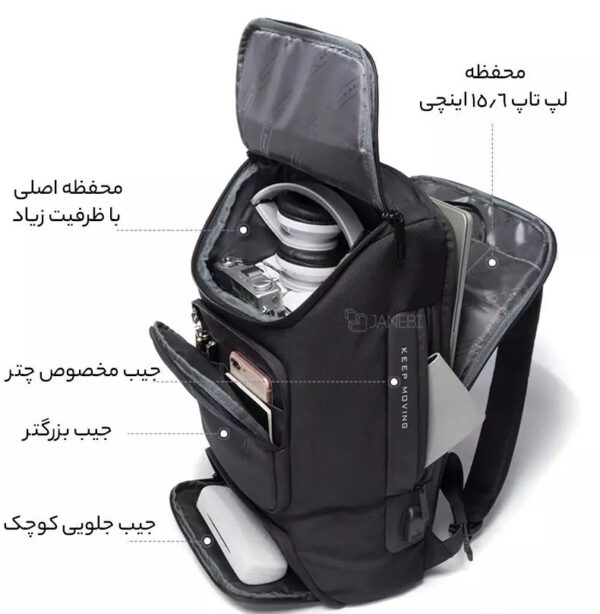 کوله لپ تاپ 15.6 اینچ بنج کد BG-7078 - Image 7
