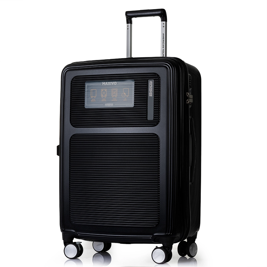 چمدان امریکن توریستر مدل Maxivo سایز متوسط با چرخ‌های ۳۶۰ درجه و قفل TSA برای سفرهای کوتاه و بلند