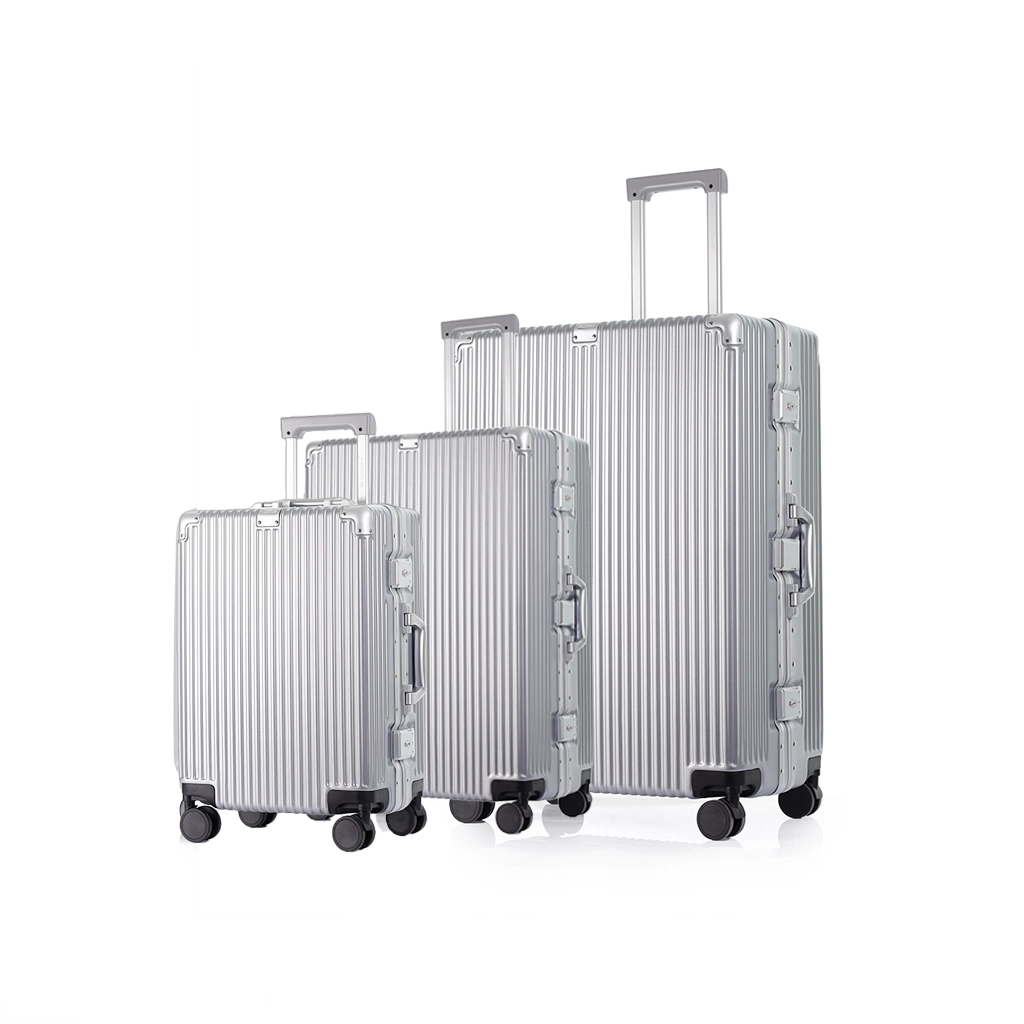 ست سه تکه چمدان هادایز مدل آلومینیوم با چرخهای سایلنت ۳۶۰ درجه و قفل چفتی TSA
